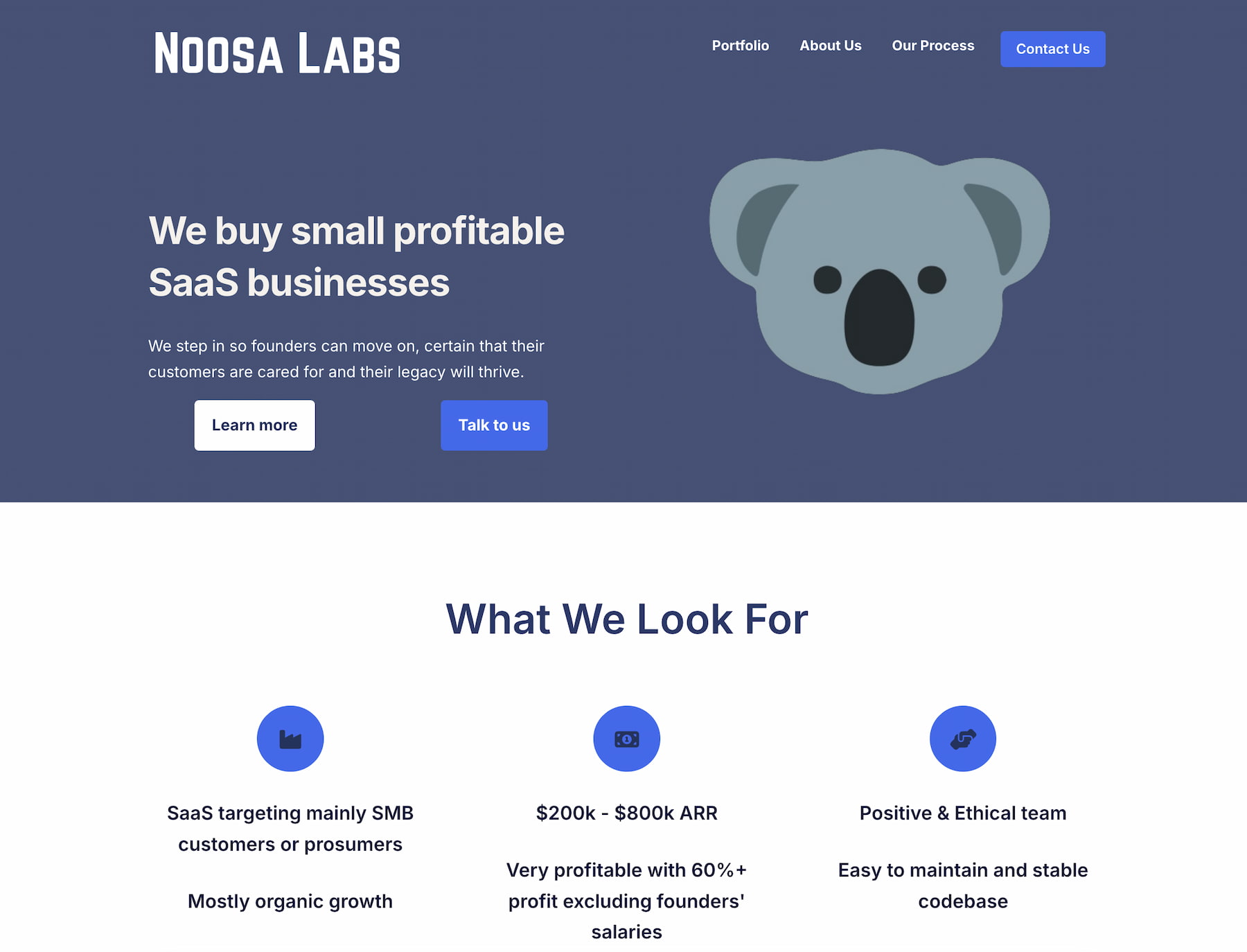 Noosa Labs website screenshot
